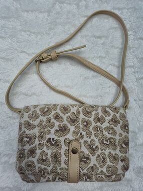 Anthropologie Beige and Brown‎ Leopard Crossbody Bag
